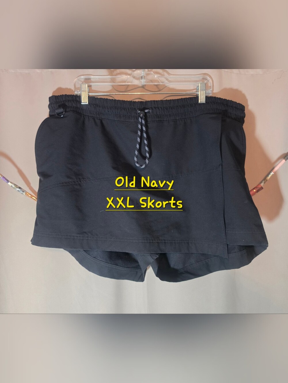 Old Navy High-Waisted StretchTech Skort Athletic Shorts Black XXL